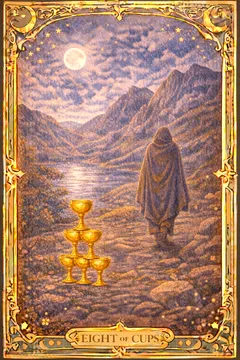 Cups Eight 카드 이미지