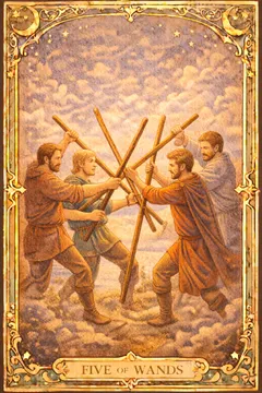Wands Five 카드 이미지