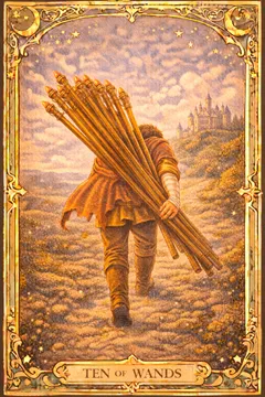 Wands Ten 카드 이미지