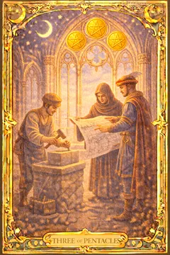 Pentacles Three 카드 이미지